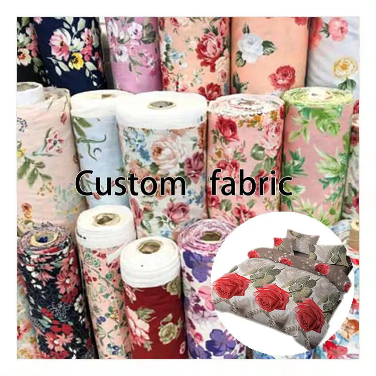 Cheap wholesale floral twill 3d printed cloth extra wide microfiber fabric home textiles supplier for bedding