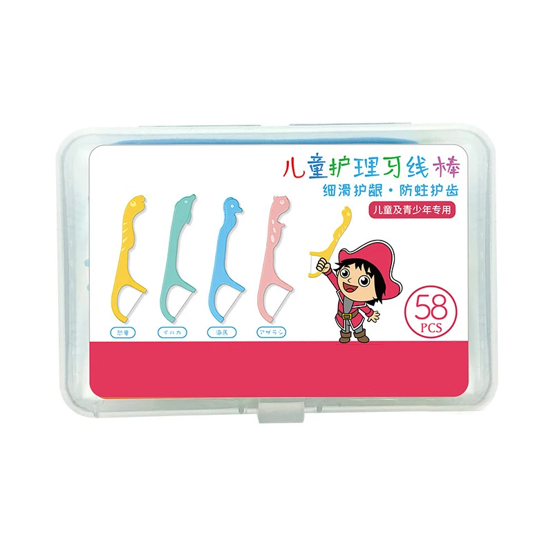 TC0025 Zogear 58pcs Children Cartoon Dental Floss Toothpick Stick