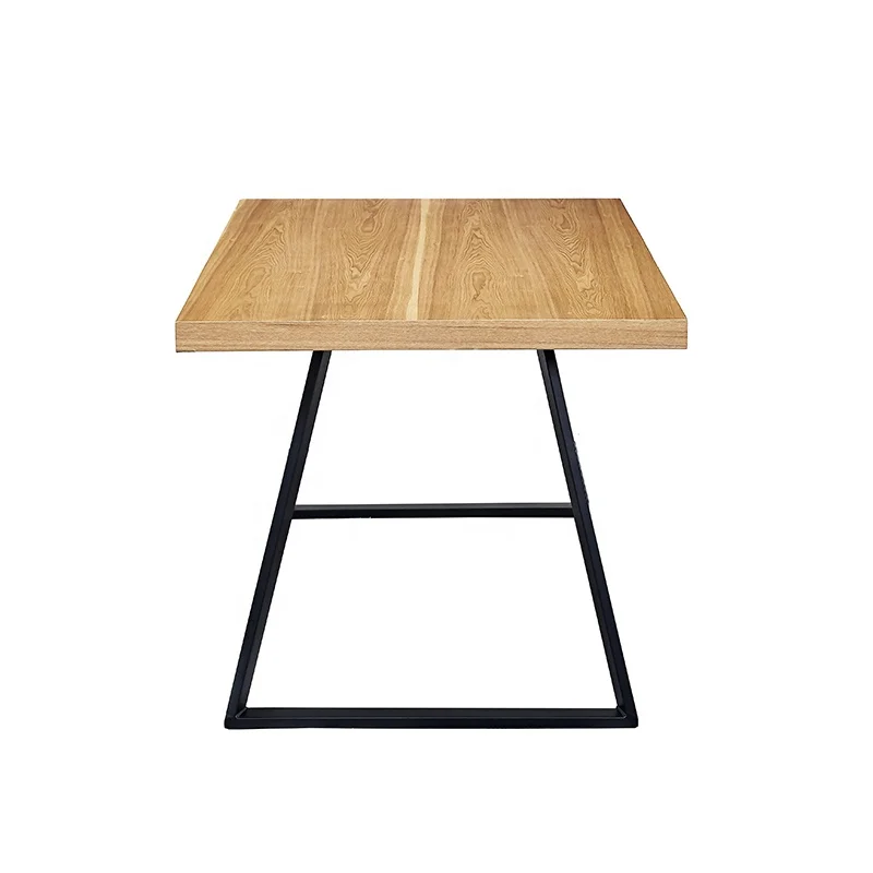 Classic Metal Frame Restaurant Dining Table With Mdf Top Wooden Dining Table
