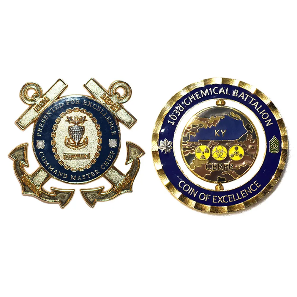 Quality Goods custom metal antique old challenge coin tie set gift rose gold metal challenge coins