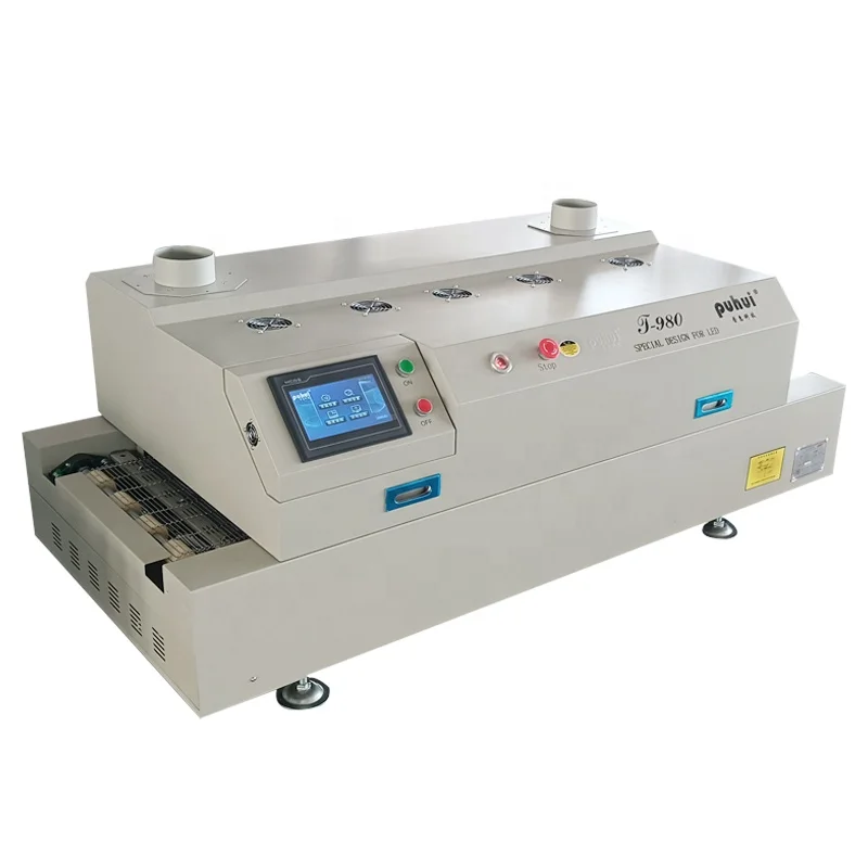 Puhui T-980 8-heating Zone Touch Screen Infrared Hot Air SMT Reflow Soldering Oven