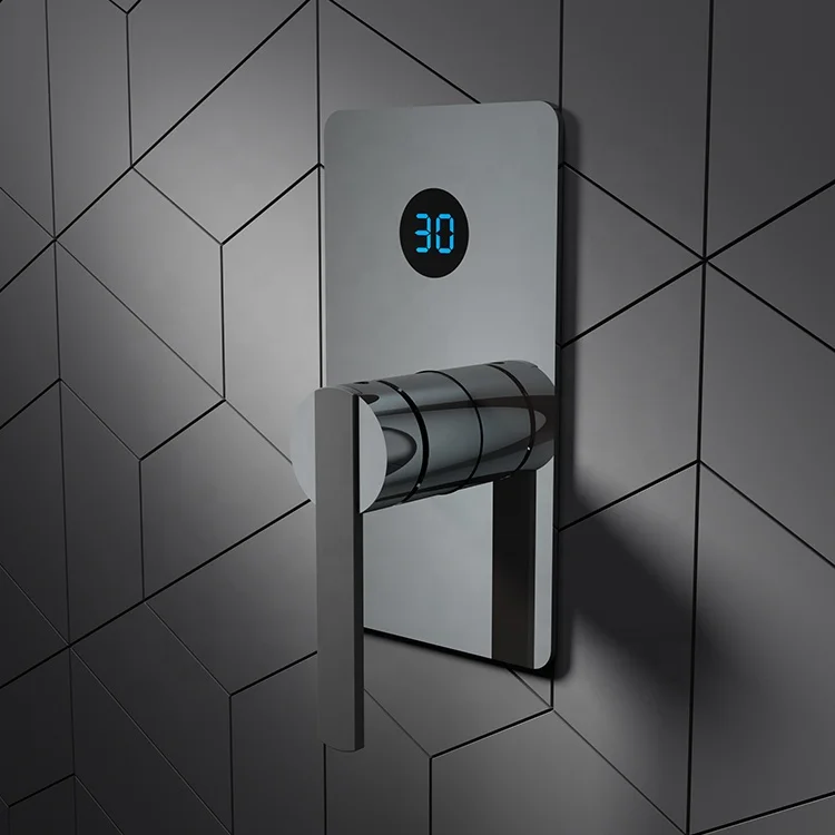 CE WaterMark wall mounted LED concealed shower faucet brushed gun metal bathroom mixer tap with shower CHESTON 230216GM