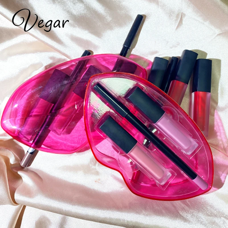 Wholesale creamy matte full lip makeup lip liner and gloss set lip liner and gloss kit