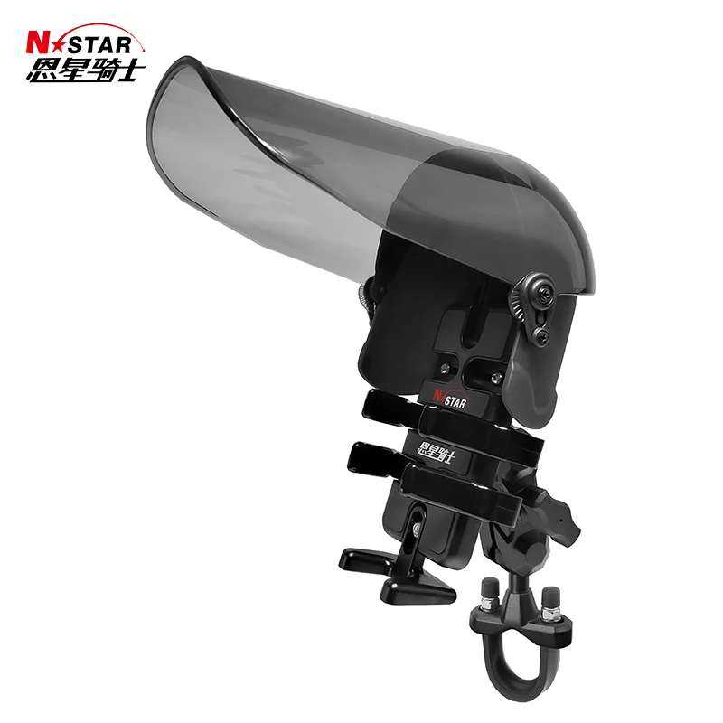 Scorpio Motorcycle Bracket Extended Walkie-Talkie Mobile Phone Holder with Anti-Reflection Helmet Sunshade and Rain Guard
