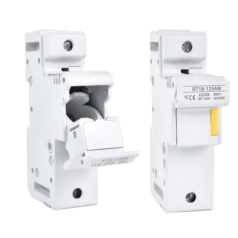 RT18-125 500 В 22x58 мм 1P/2P/3P/4P Быстрый выдувной керамический трубчатый предохранитель 63A 80A 100A 125A RO17 22*58 с держателем предохранителя