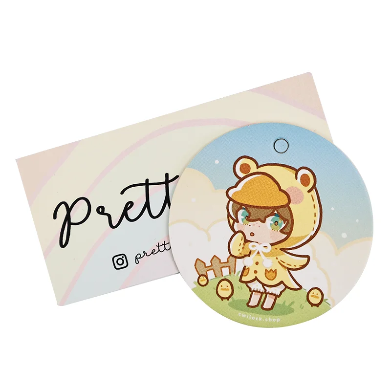 Cartoon painted pattern tag,customized printing logo pattern clothing hang tags,custom garment paper labels with cute pattern
