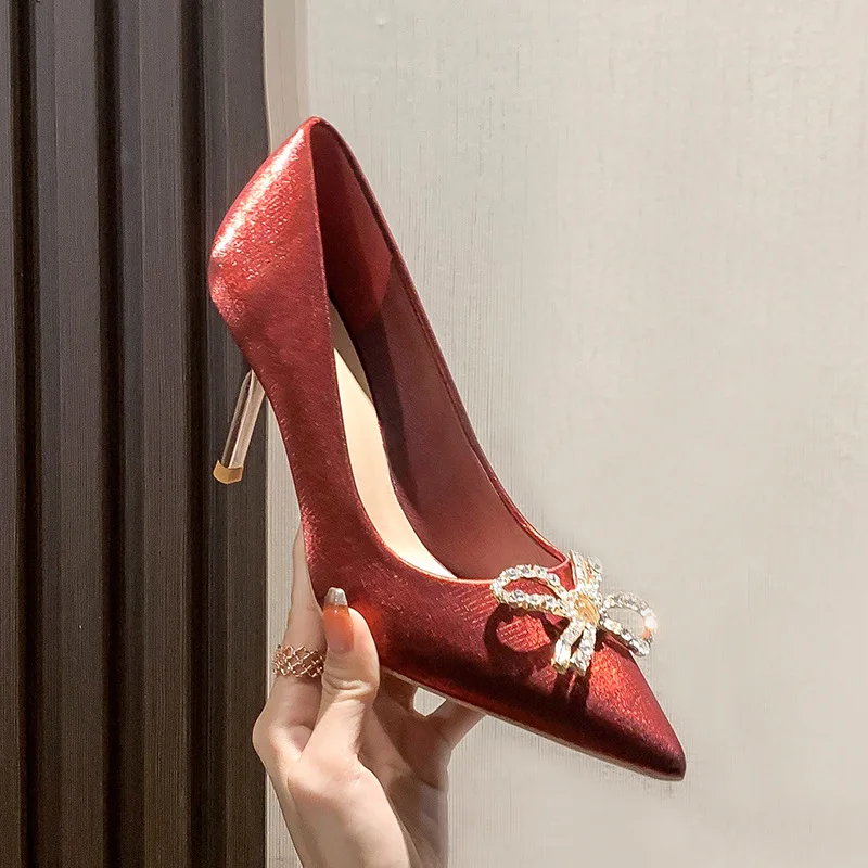 Women High Heels Fashion Pumps Rhinestone Lady sandals Female Wedding Bridal Shoes Elegant Luxury Evening Party Prom Ball Shoes