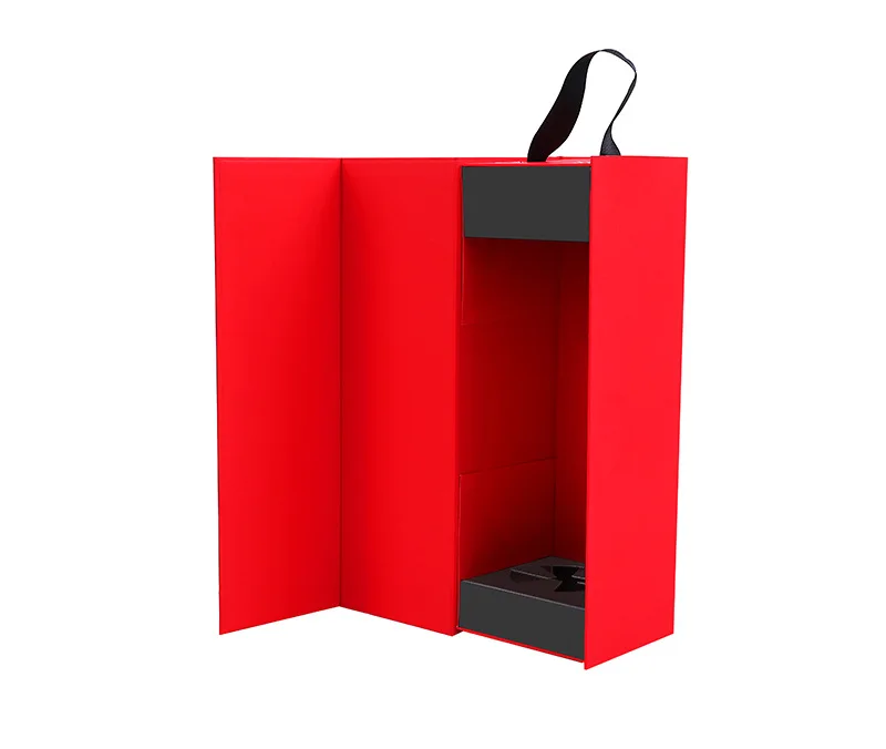 Carton Paper Magnetic Packaging Boxes Whisky Champagne Wine Bottle Wine Box