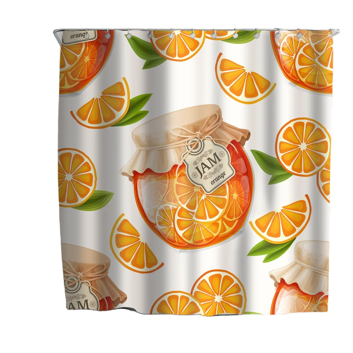 
Cute Waterproof Colorful Orange Printed 3D Bathroom Shower Curtain 