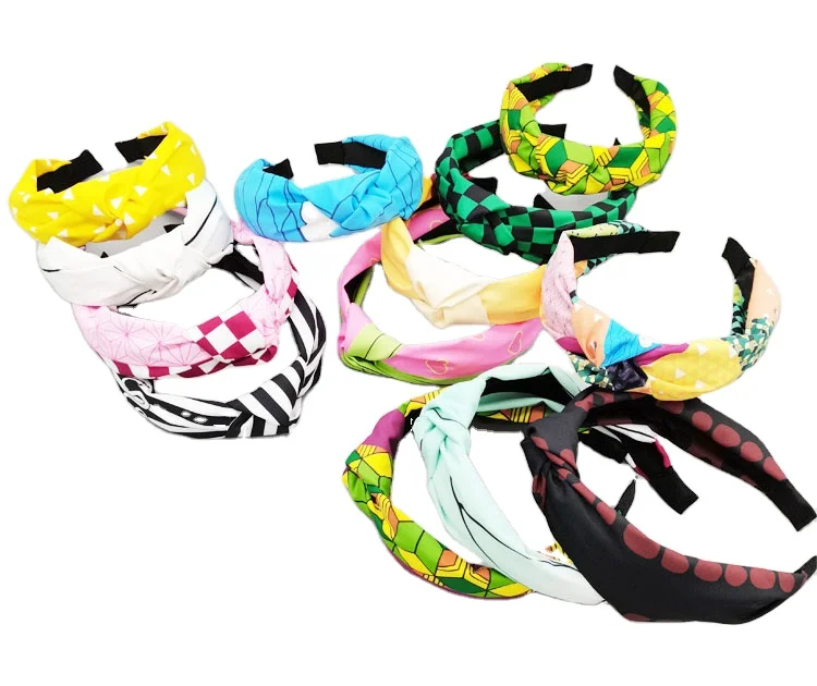 Anime Demon Slayer Bladee Hadbandhair Bows With Clips Hair Clips For Women Girls