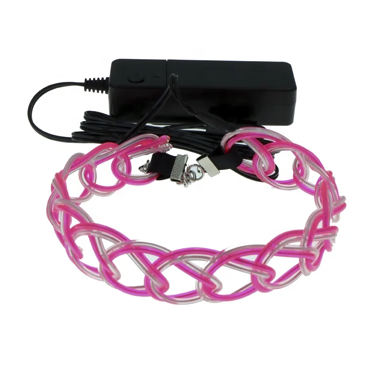 Led EL Neon Wire Light Up Choker Necklace Jewelry for EDM Rave Halloween Party