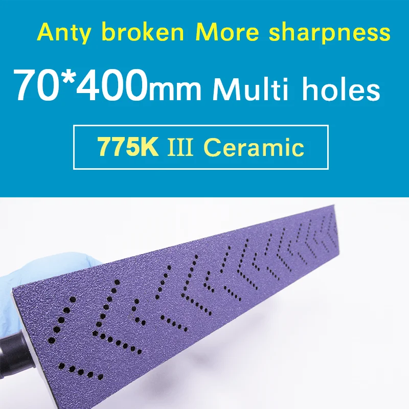 70x400mm multiholes  abrasive strip 70x420mm 14holes purple sanding sandpaper ceramic film basement  anti broken