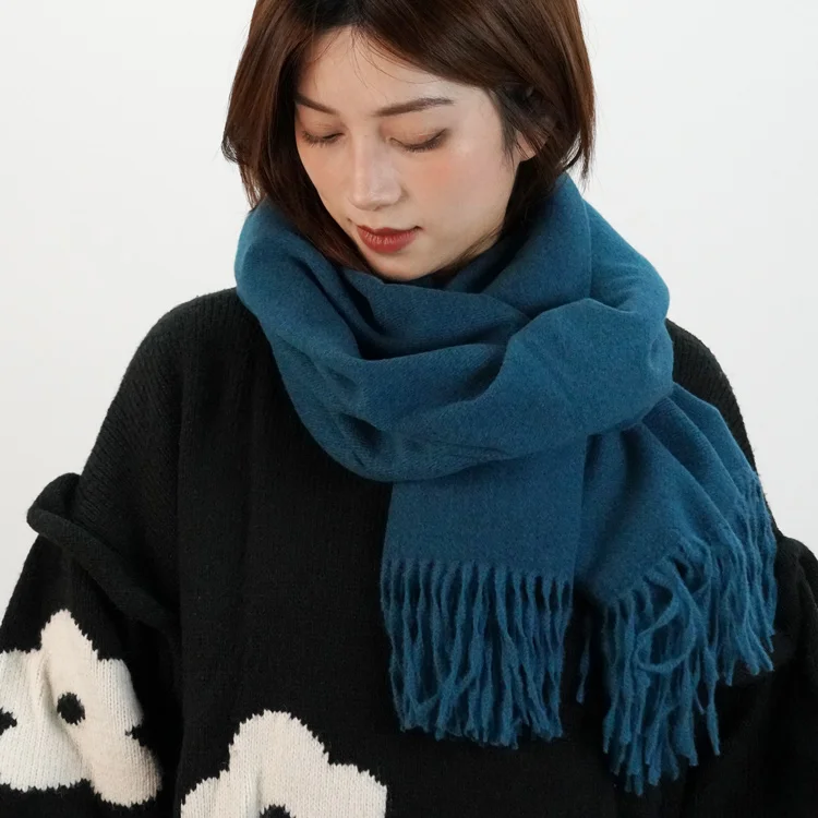 Fashion Winter imitation Cashmere Scarf For women Thick Warm Solid Color soft Plain tassel long fringe Pashmina Shawls 2014