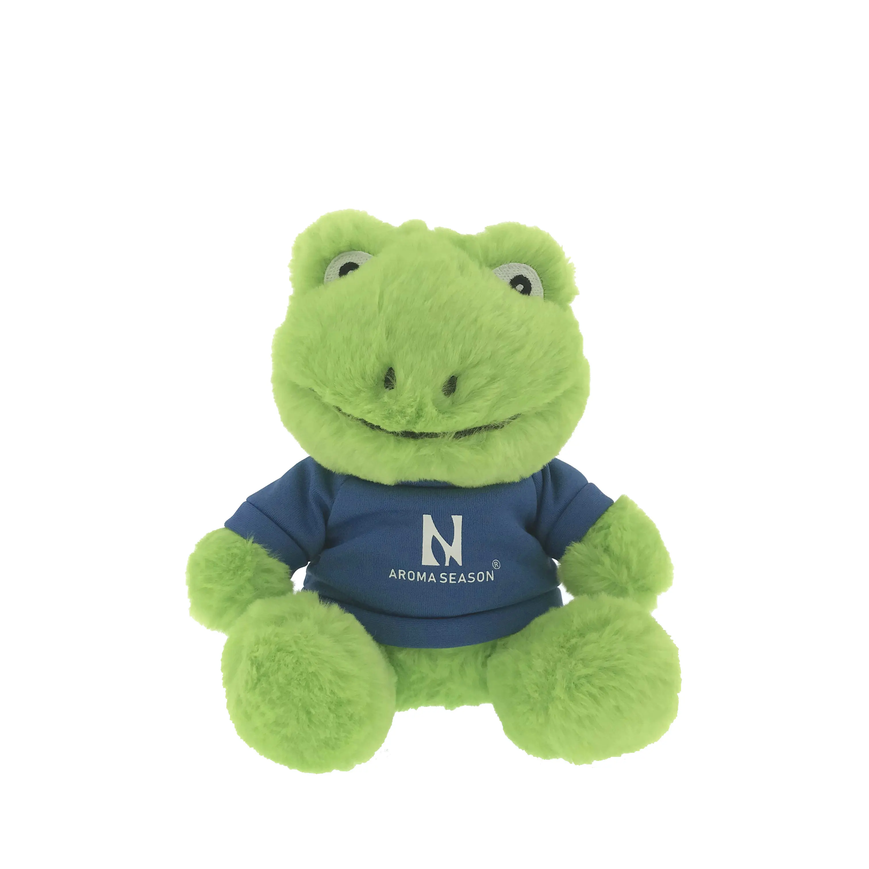 2021 Most popular  products soft green frog plush stuffed toy with new big embroidery eyes doll