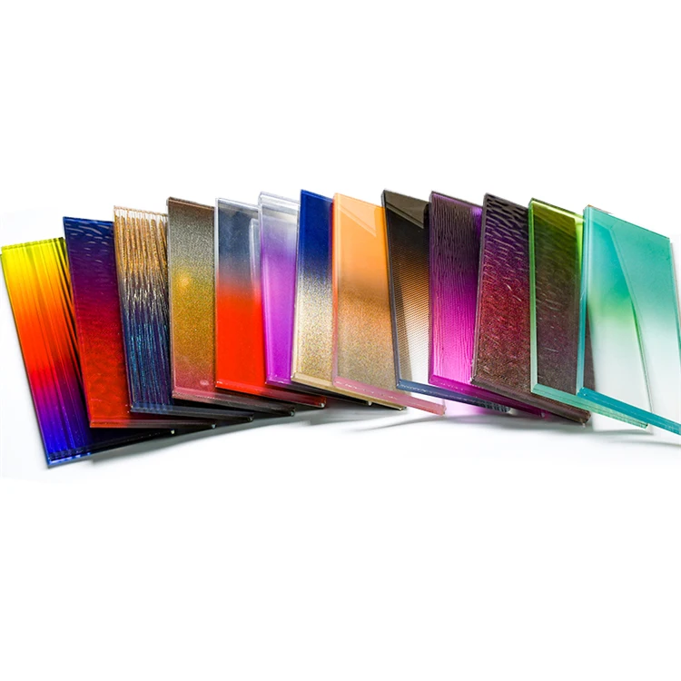 Decoration Colorful Lacquered Double Painted Tempered Glass For Kitchen Design