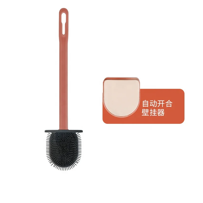 Cheap Soft Plastic TPR Silicon Toilet Brush With Holder for Bathroom Cleaning Brush Tools