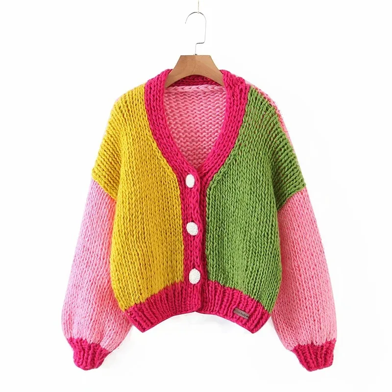 Custom OEM & ODM  crocheted women sweater winter Hollow out hand crocheted knitwear crocheting Cardigan sweater women
