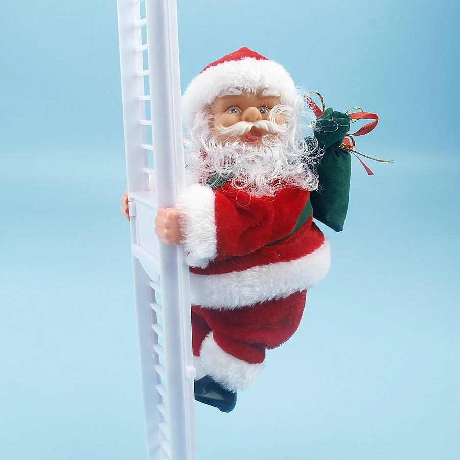 Christmas gifts music toys Santa Claus grandpa climbing up and down the ladder Christmas Eve  kids electric toy