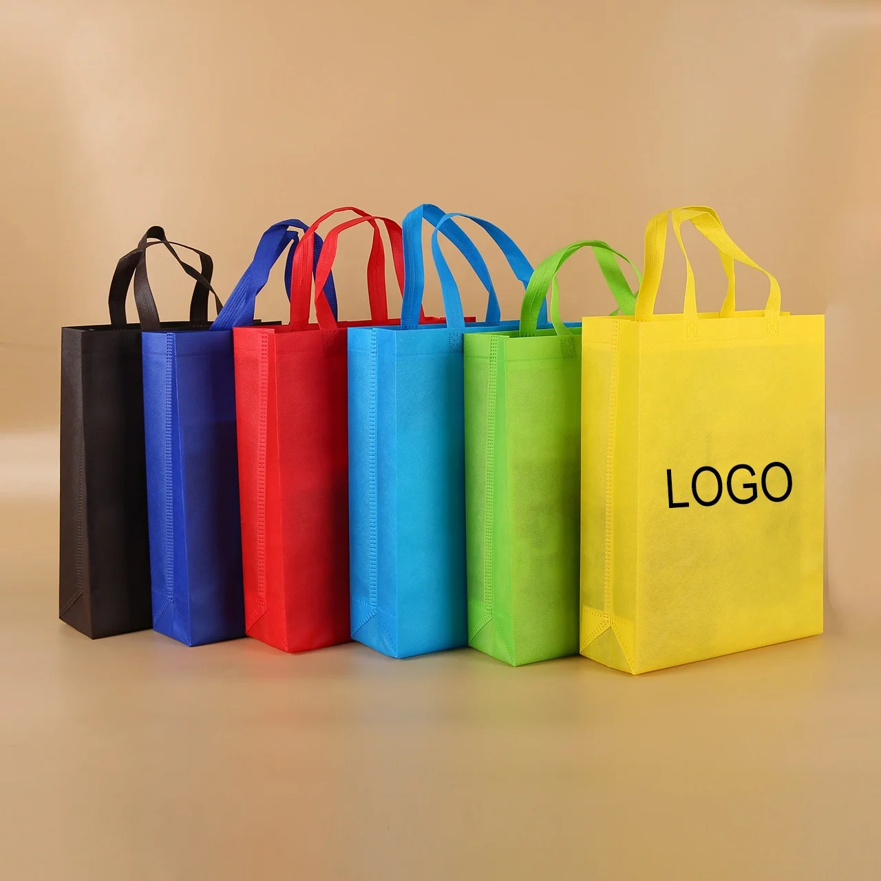 Cheap Tote Bags Custom Printed Recyclable Fabric Non Woven Shopping Bags With Logo