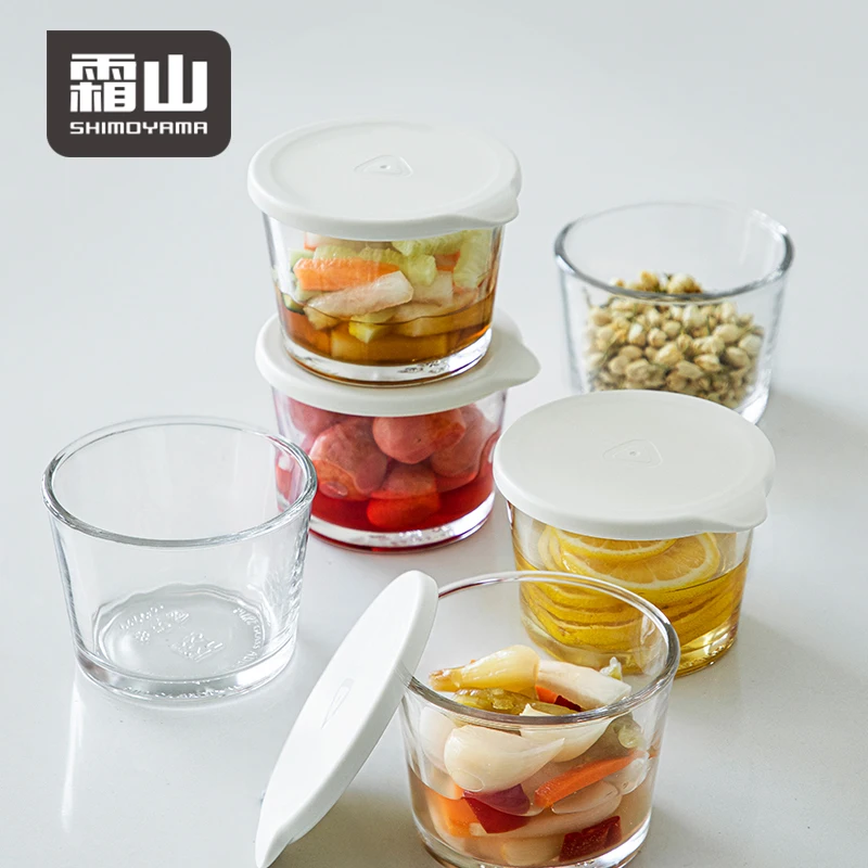 SHIMOYAMA Food Reefe Yogurt Fruit Kitchen Glass Meal Prep Containers Food Storage Jar Round With Lid