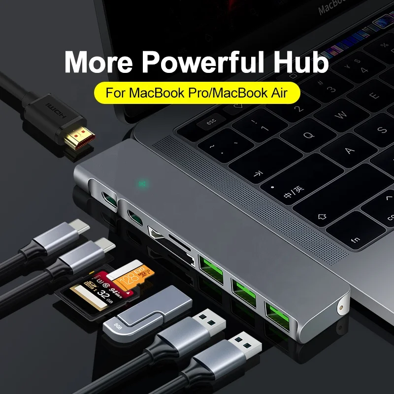 New products 8 in 1 3.1 USB C type C hubs with 4K HD-Ml Adapter for MacBook