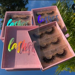 lasheswholesale vendor eyelash  custom logo packaging 18mm 20mm 25mm 30mm eyelashes box Bulk empty 3D 5D eyelash packing box