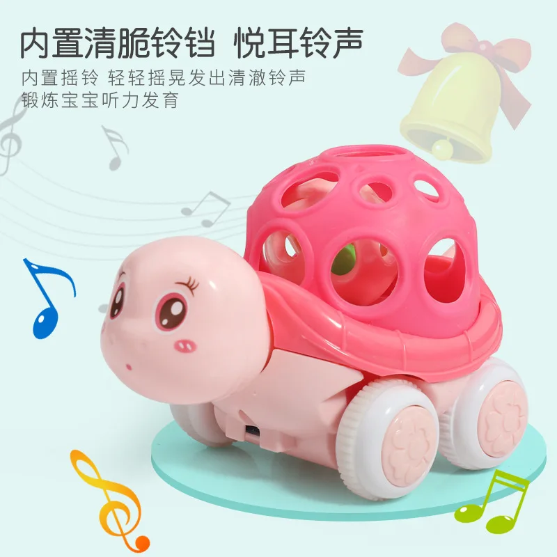 Preschool Learning Baby Car Toys for Infant, Soft Rubber Push and Go Toy,Toddler Rattle Roll Mini Car Toy Friction Toy Vehicle