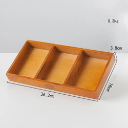 Ready to ship wholesale retro style 3 grid wooden pallet home office desktop sundries organizer storage box trays for serving