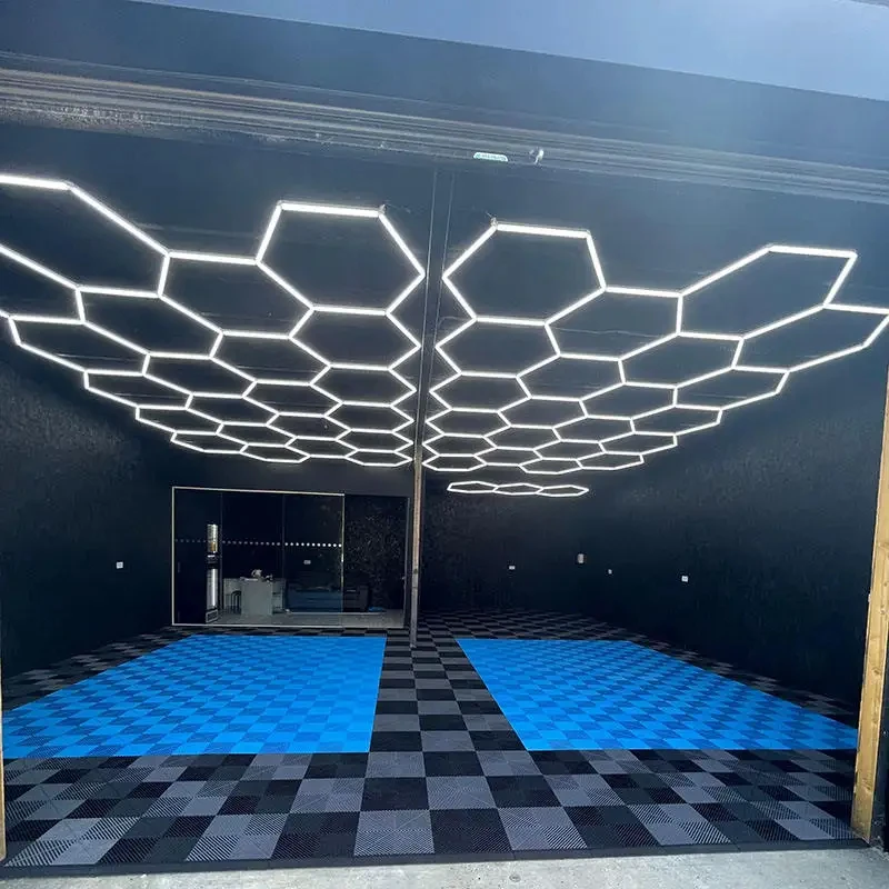 New Arrival 6500K Hexagonal LED Ceiling Light Hanging for Garage Garden Landscape Bright DC Power Supply 6500K Color Temperature