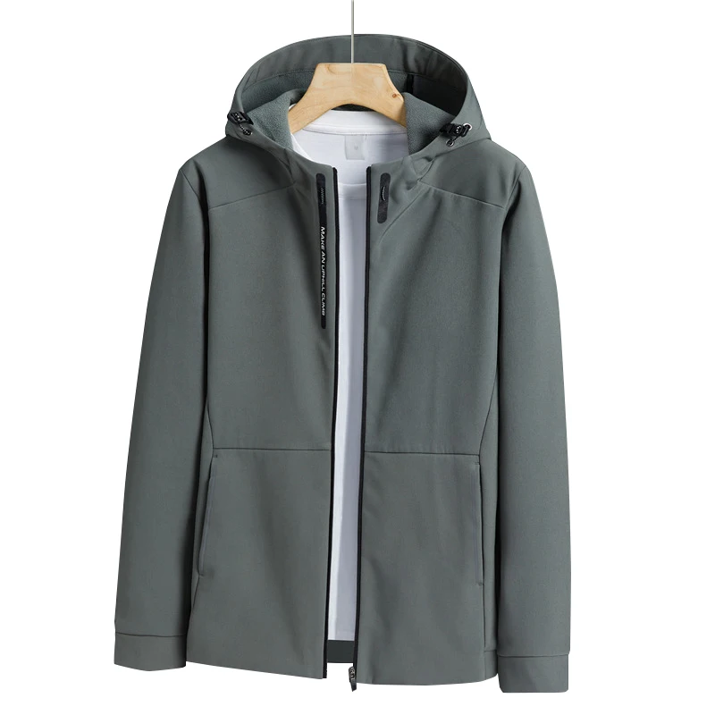 Custom Men Pure Windproof Waterproof Outdoor Jacket Breathable Plain Winter Softshell Jacket With Fleece