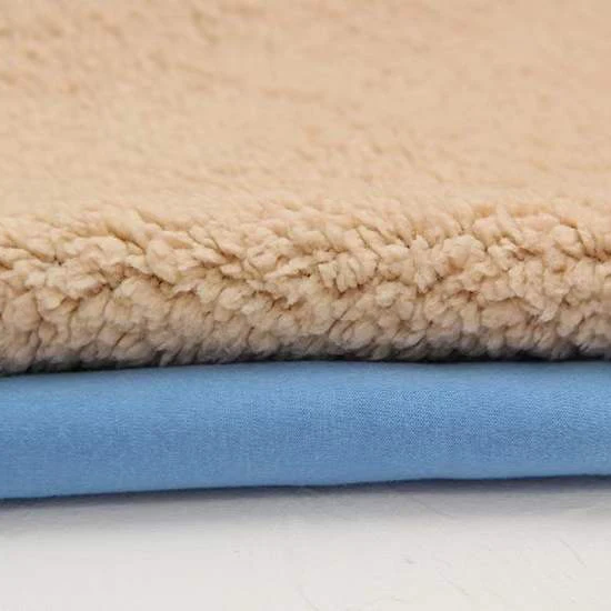 knitted Fabric Manufacturer Winter Soft Warm Interlock Bonded Sherpa 100% polyester Sherpa Fleece Velvet Fabric for Child Coat