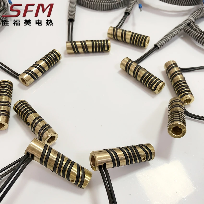 SFM 220v Electric Brass Band Heaters Brass Coil Heater Hot Runner Electric Spring Coiled Brass Nozzle Band Heaters