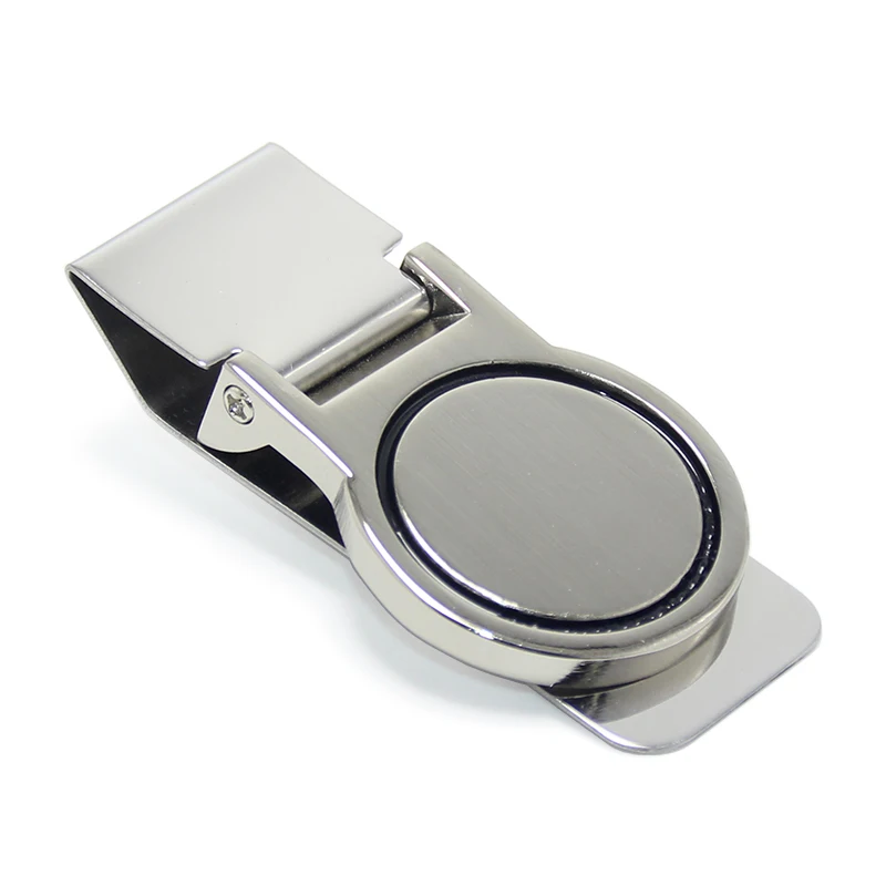 Round Stainless Steel Bank Card Dollar Cash Money Clip Wallet Holder Pocket Zinc Alloy Blank Wholesale Custom Metal Money Clip