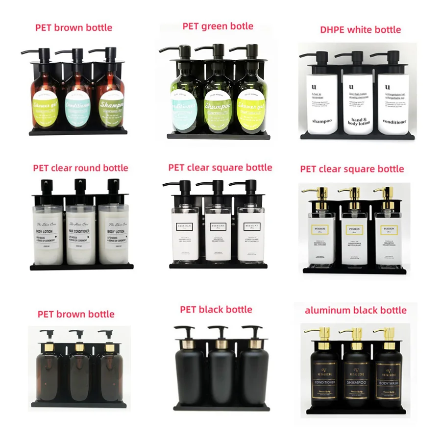 5 star hotel anti theft 500 ML wall mounted Shampoo and Conditioner Dispenser hotel soap dispenser