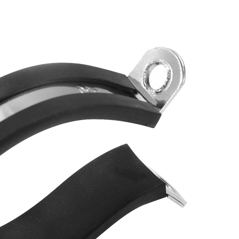 Factory Directly Sale Heavy Duty U Shaped Pipe Hose Clamps P Clip Double Hole Saddle Clamp With Epdm Rubber Lining