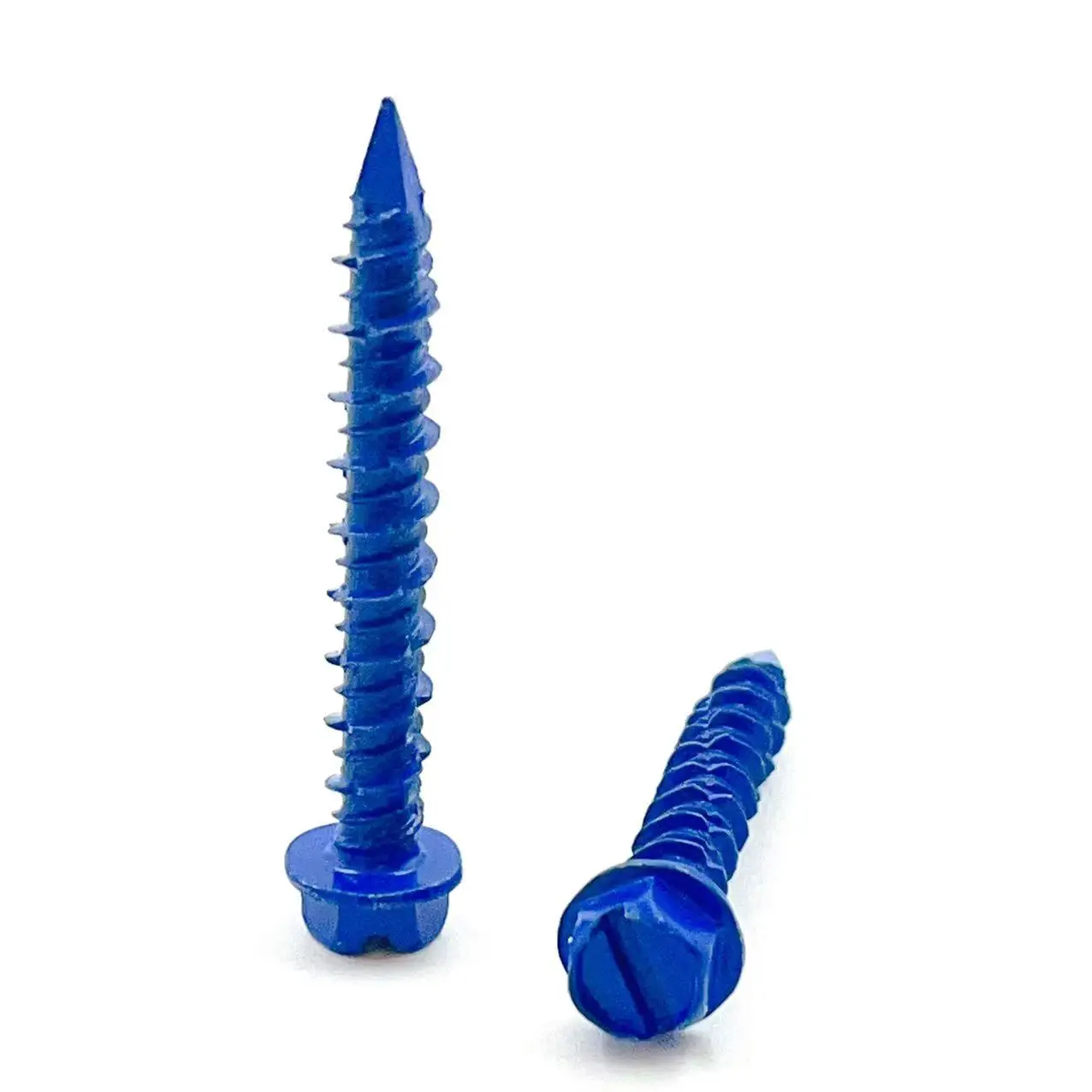 1/4 inch Hex Washer Head Blue Concrete Anchor Screws Blue Tapcon Concrete Screws Flat Head Blue Concrete Anchor Screws