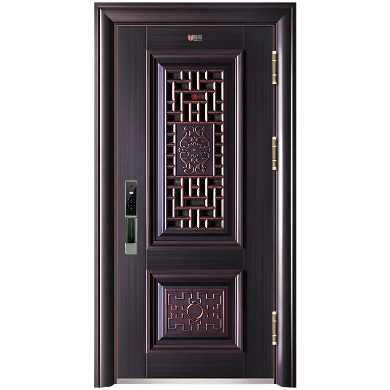 factory price made in china modern house exterior front entry door designs  security entrance steel door