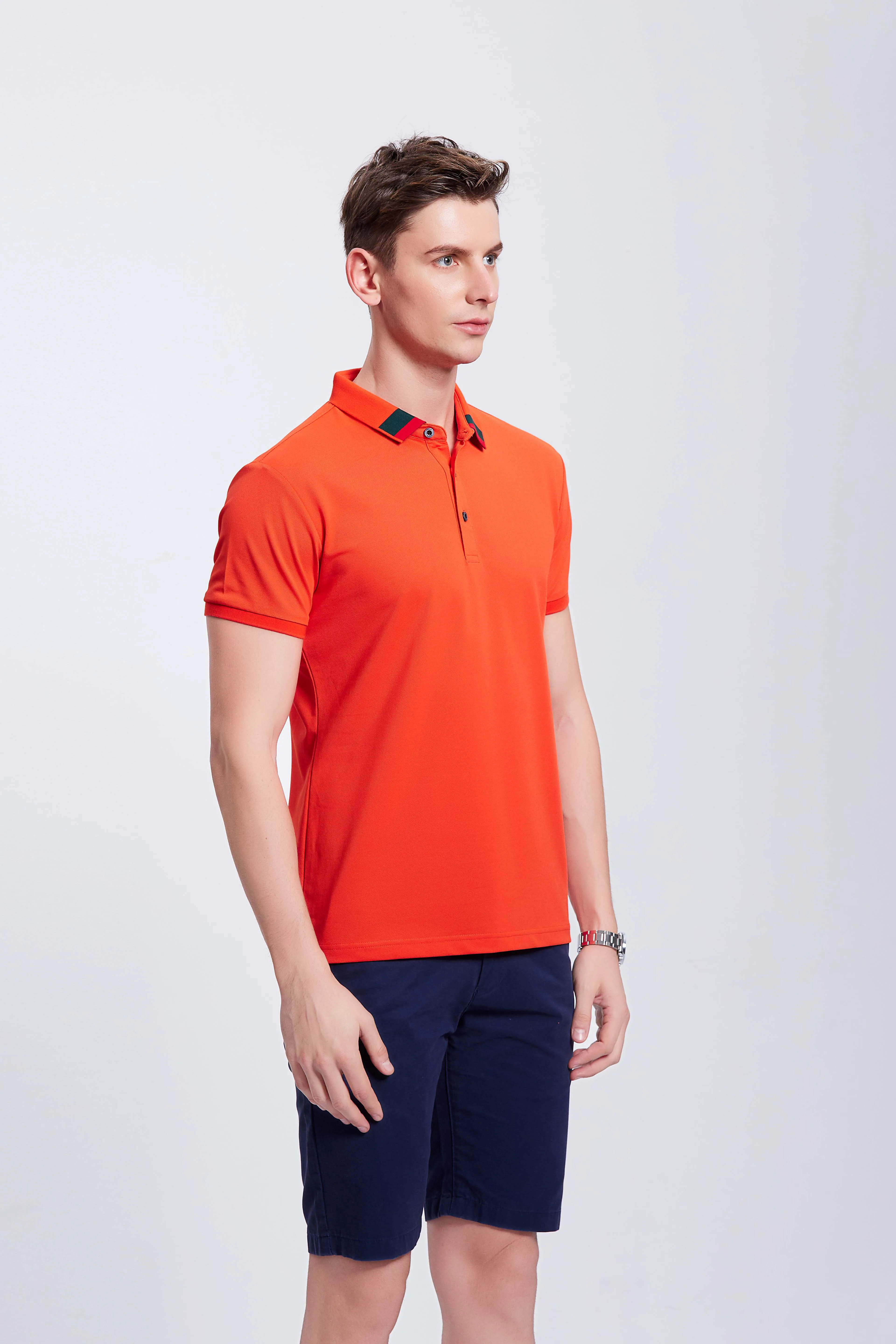 Wholesale Restaurant Uniform design orange custom polo shirts unisex