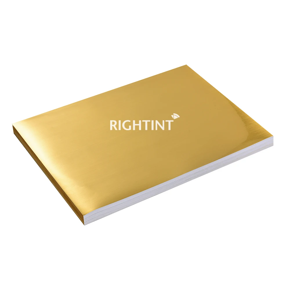 Brushed Golden PET Film Self Adhesive Metallic Paper Offset Adhesive Label Paper for Offset Printing