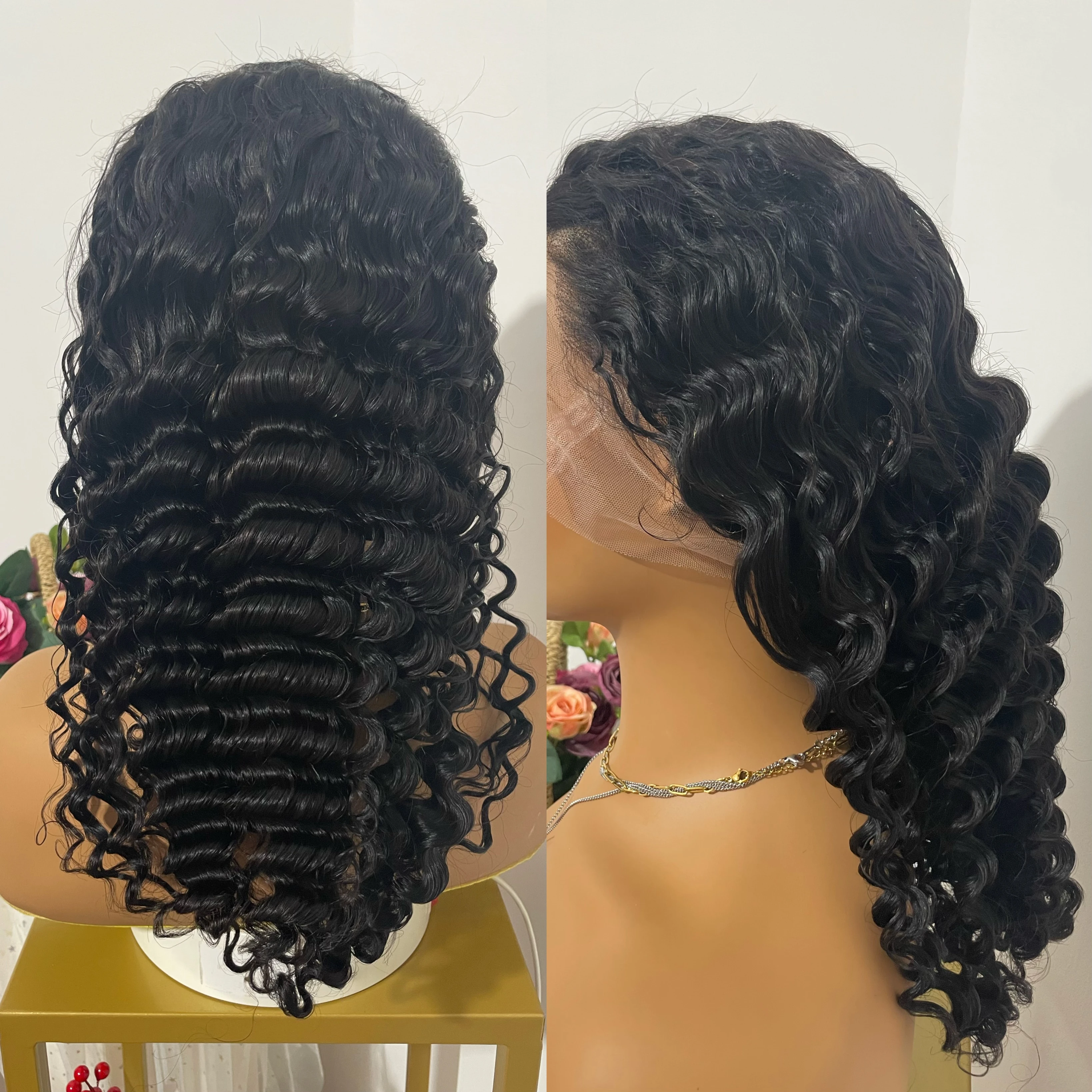 CLEMENTINE Hair Wig 100%Virgin Cuticle Aligned Human Hair Wigs 14inch Bob 150% Natural Black Front Lace Wigs For Black Women