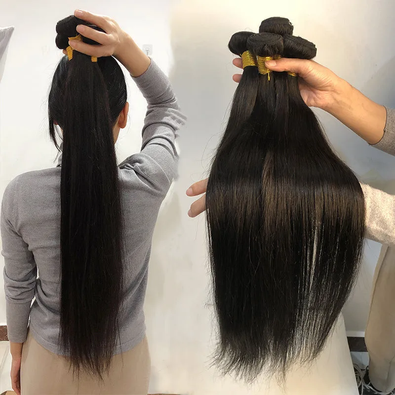Brazilian Remy Human Hair Extension Bone Straight Raw Virgin Human Silky Hair Bundles Pre Plucked Virgin Brazilian Hair Vendors