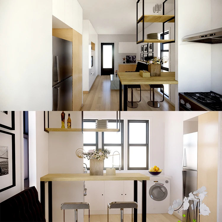 Quacent Prefabbricato крошечный сборный дом 3 спальни двухместная кабина современная быстрая установка дизайн