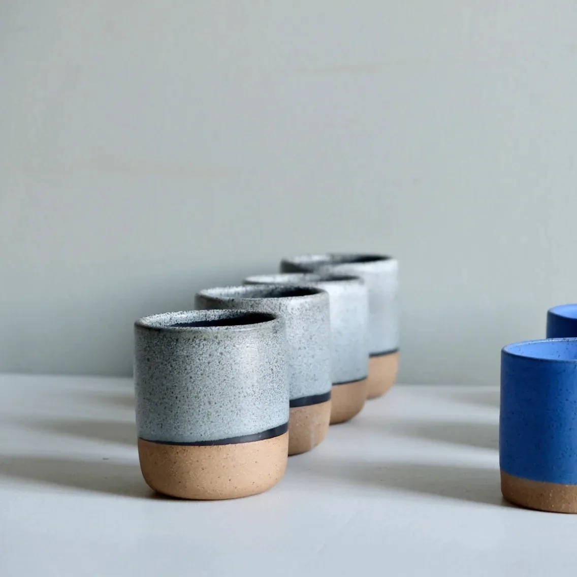 New Arrival Double Color Design Mini Espresso Coffee Tea Mug Matte Stoneware Mug Without Handle