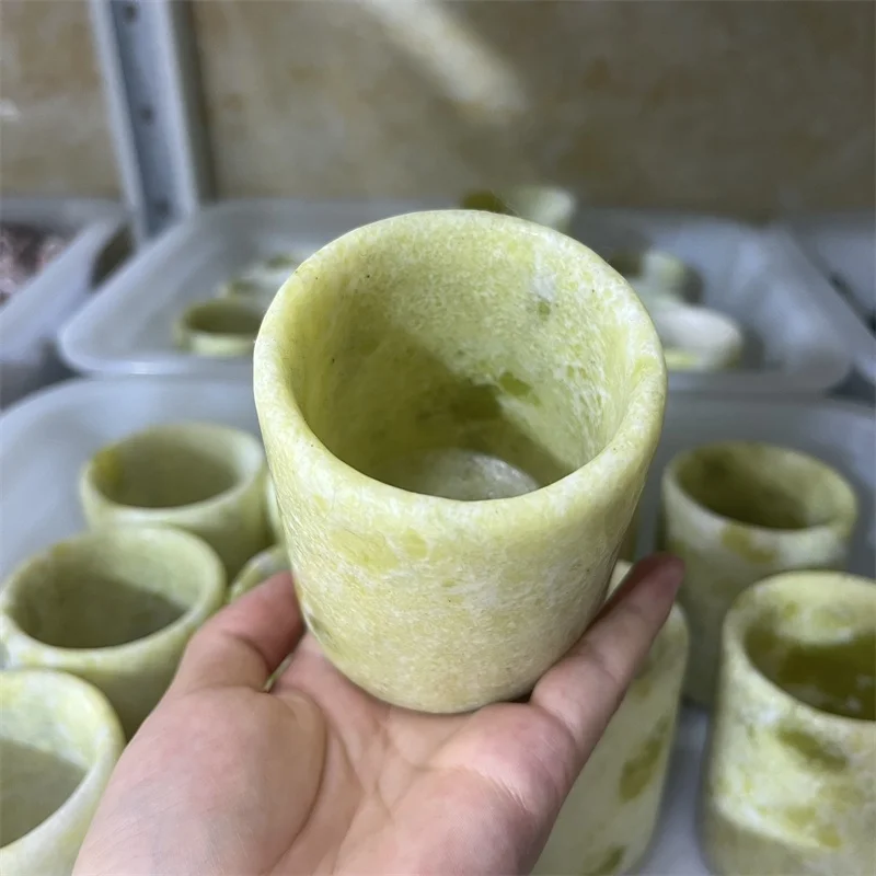 Wholesale nephrite  cup Quartz Crystal Cup Carving Crafts For Drinking Water Decoration