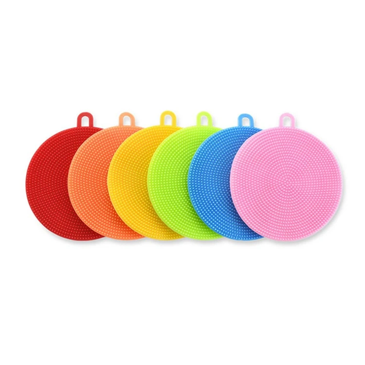 Home And Kitchen Multipurpose Round Silicone Dish Sponge Silicone Dish Scrubber