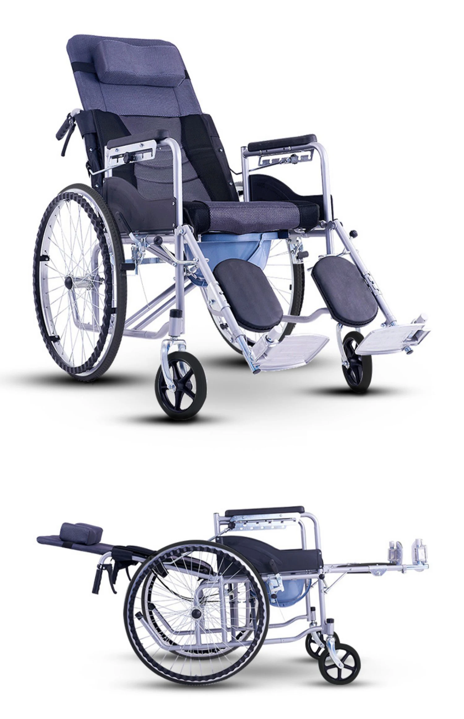 Factory Directly Sale Manual Wheelchair Hydraumatic Adjustable Wheelchair Lightweight Wheelchair for Old People