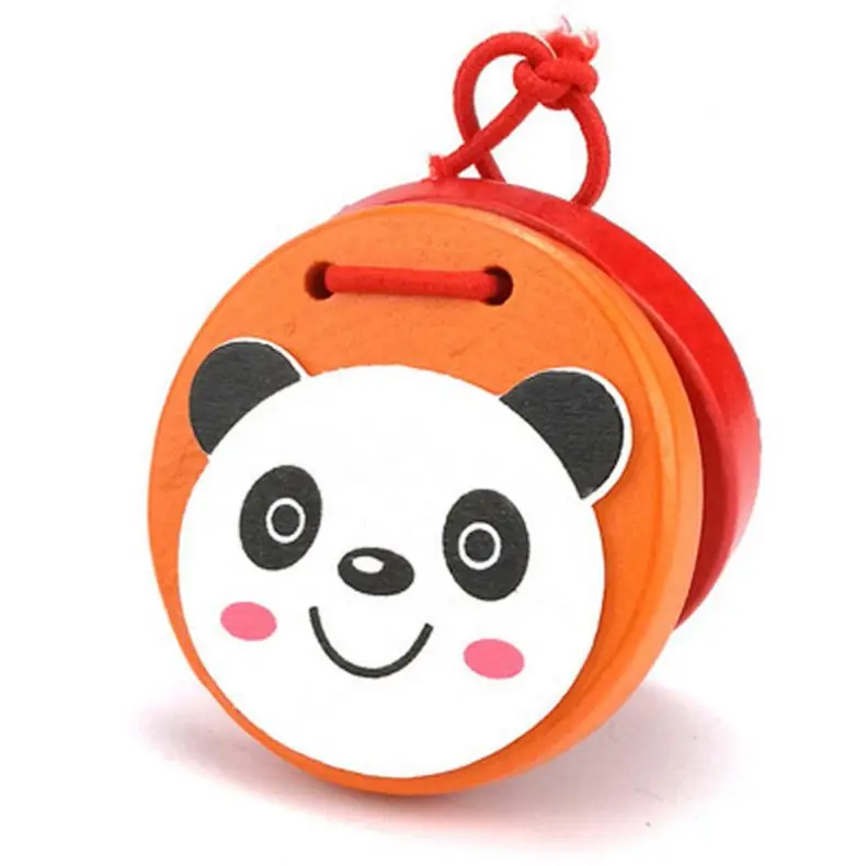 Cartoon Animal Kids Intellectual Music Castanets Clapper Toy  Musical Toys Xmas Gift Random Color Early Educational Wooden toys