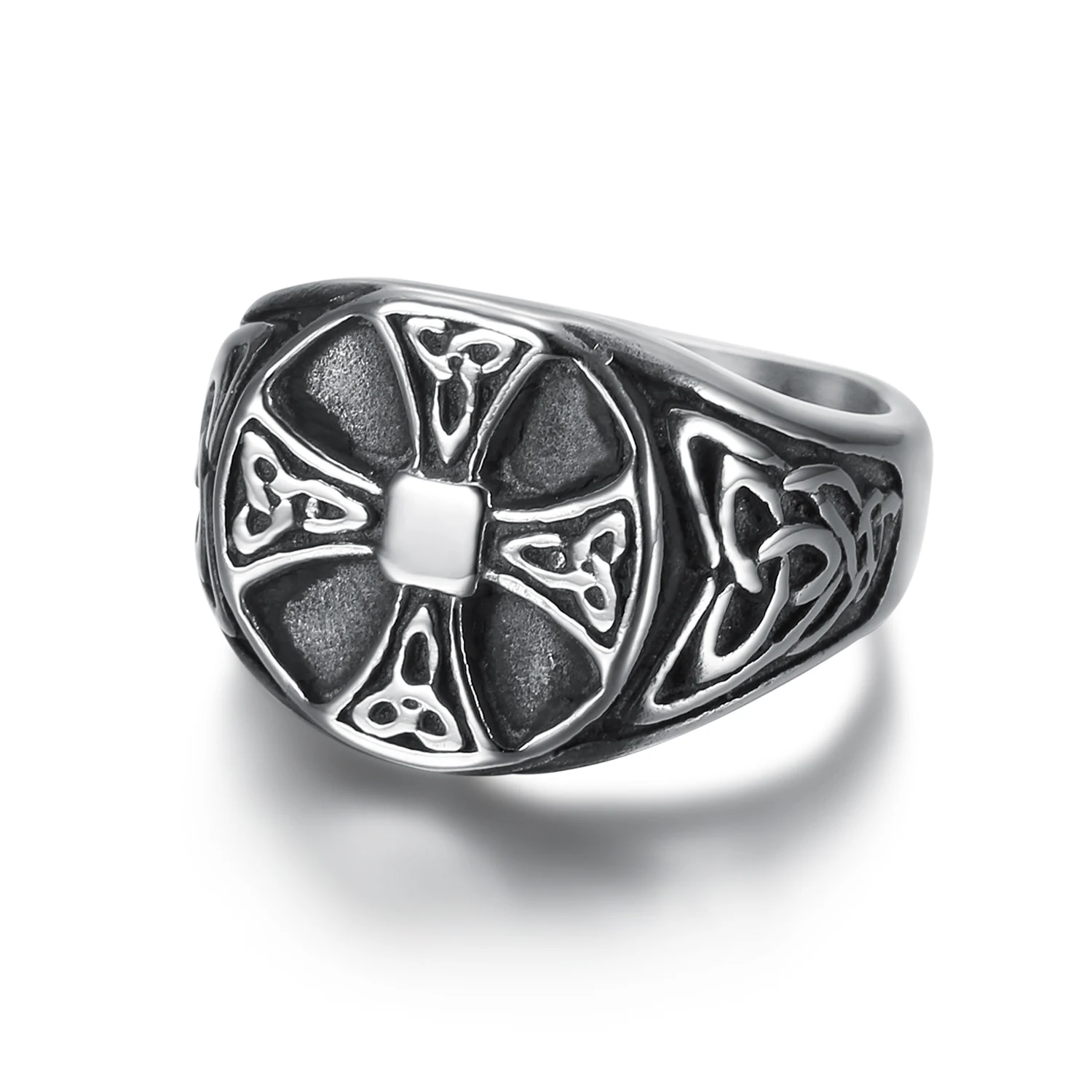 vintage norse Viking Celtic Irish Knots Cross Ring Custom Casting Nordic Jewelry Retro Nordic Viking Cross Signet Rings for Men