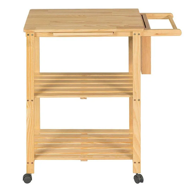 Kitchen Food Storage Shelf with Wheels Storage Serving Rolling Trolley Cart