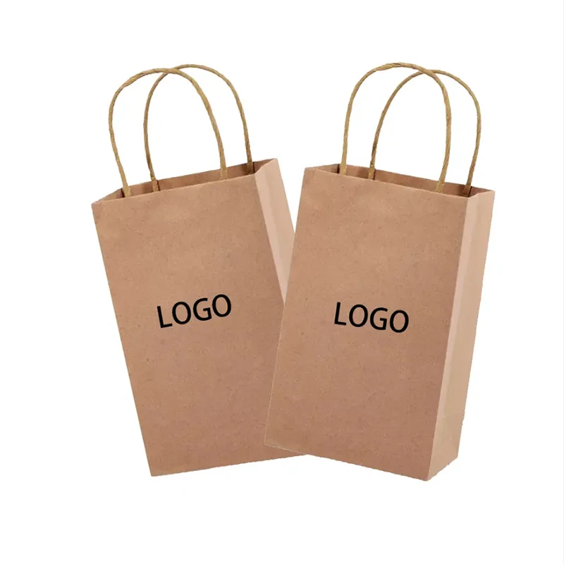 Wholesale gift packaging brown bolsa de papel printed shopping bag kraft paper bags with your own logo